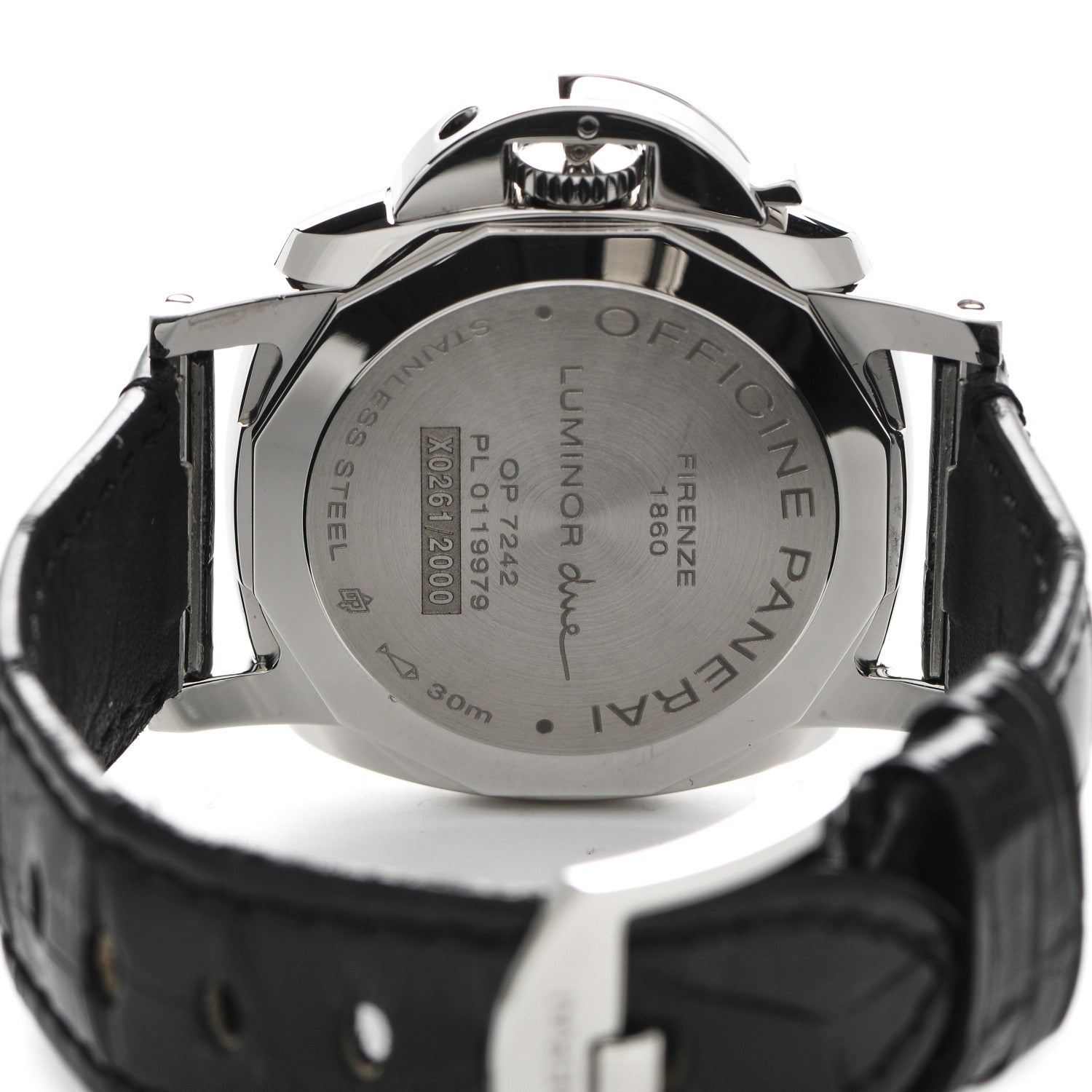Panerai Stainless Steel Alligator 38mm Luminor Automatic Watch Grey PAM01247 4 of 6