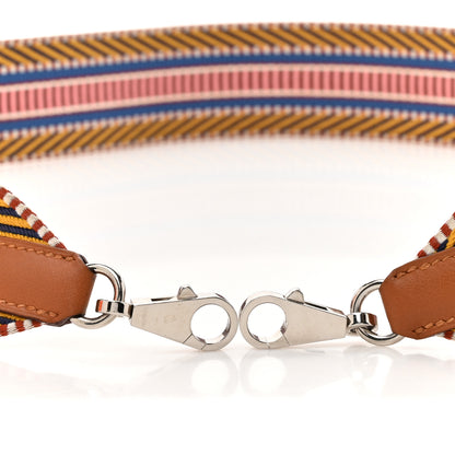Hermes Toile Swift 50mm Sangle Cavale Shoulder Strap Ambre Rose D'Ete Gold 3 of 6