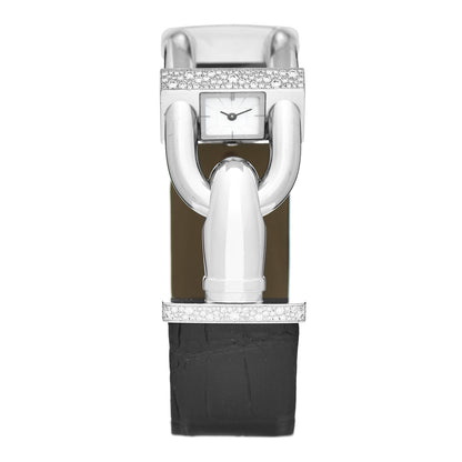 Van Cleef & Arpels 18K White Gold Alligator Diamond Mother of Pearl 26mm Cadenas Quartz Watch 1 of 5