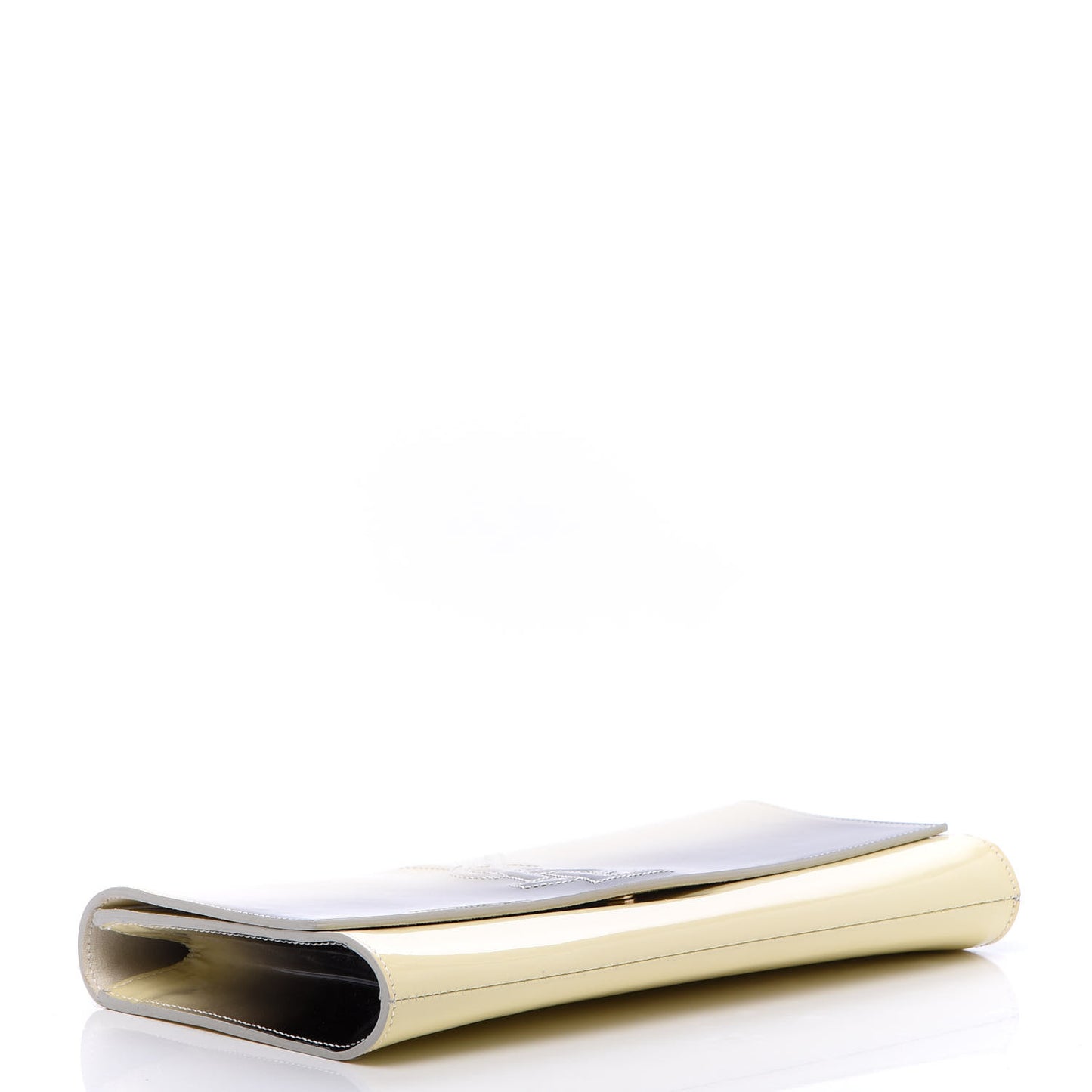 Patent Calfskin Ombre Monogram Large Belle De Jour Clutch Ivory Black