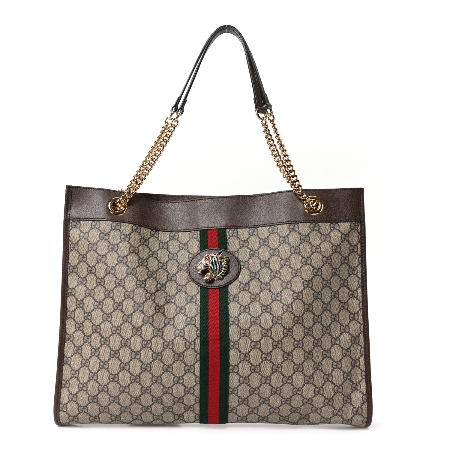 Gucci GG Supreme Monogram Large Rajah Chain Tote Beige New Acero 1 of 11