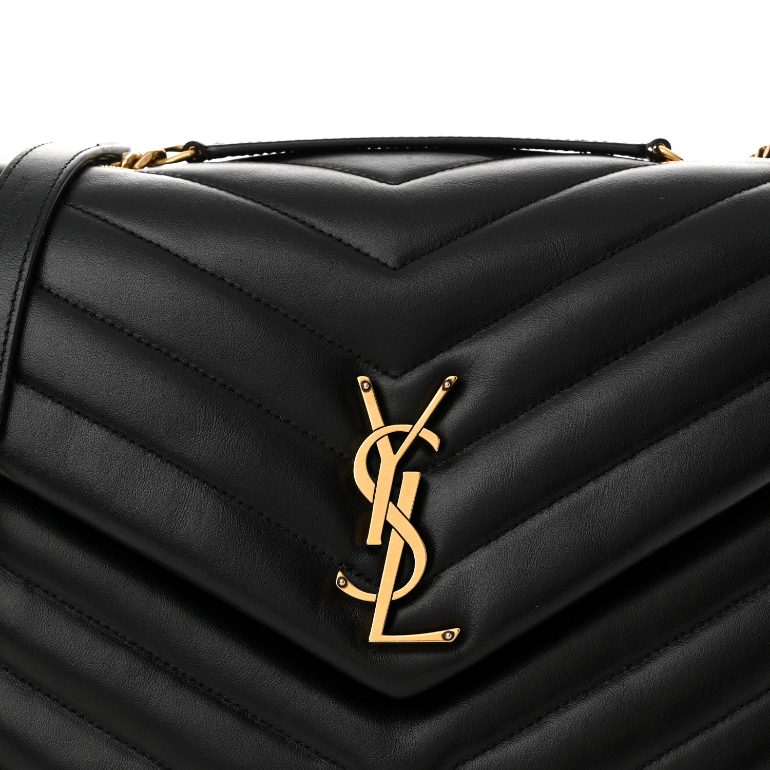 Saint Laurent Calfskin Y Quilted Monogram Medium Loulou Chain Satchel Black 8 of 15