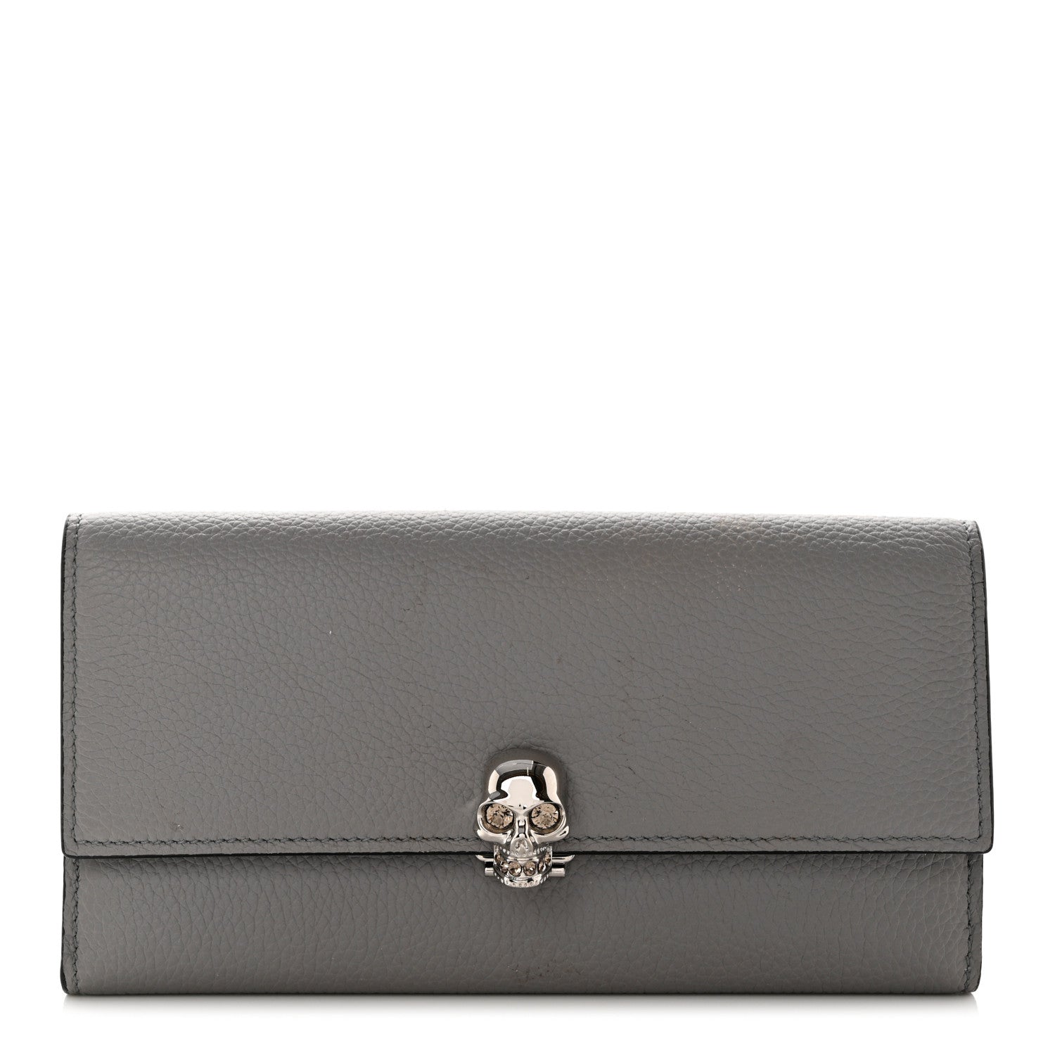 Alexander McQueen Calfskin Skull Continental Wallet Grey 1 of 10