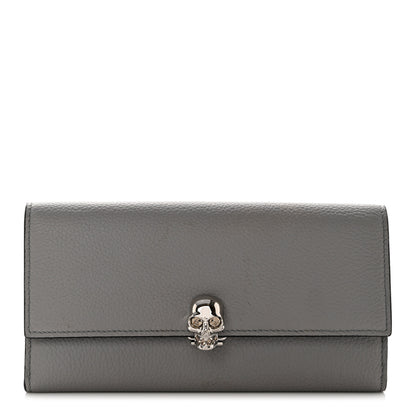 Alexander McQueen Calfskin Skull Continental Wallet Grey 1 of 10