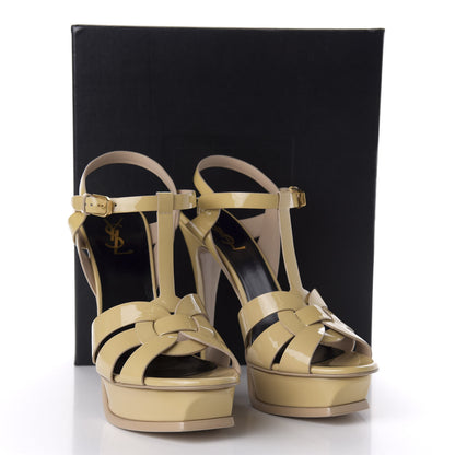 Saint Laurent Patent Tribute 105 Platform Sandals 40.5 Nude Powder 10 of 10
