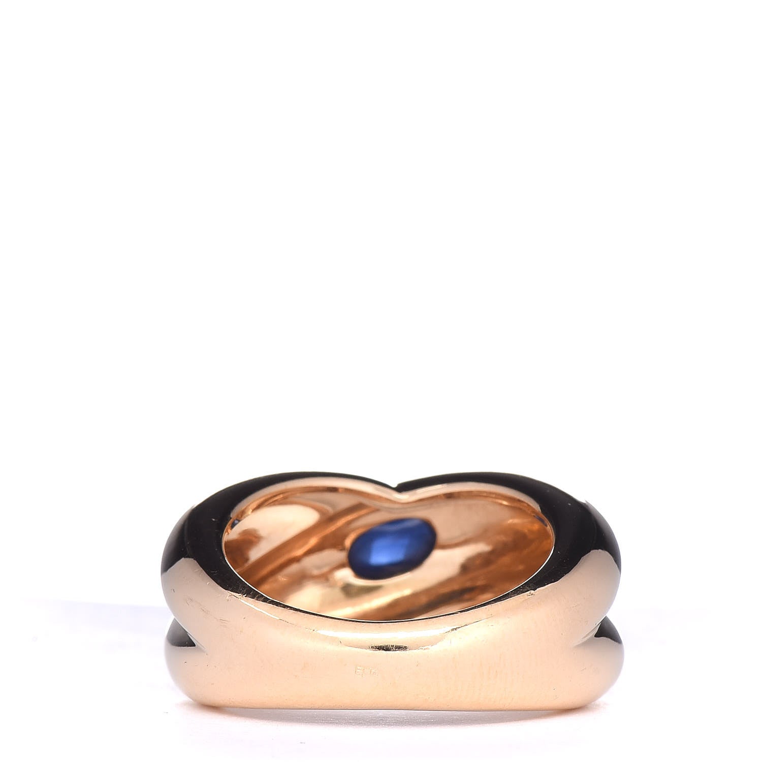 Cartier 18K Yellow Gold Blue Sapphire Colisee Ring 50 5.25 4 of 5
