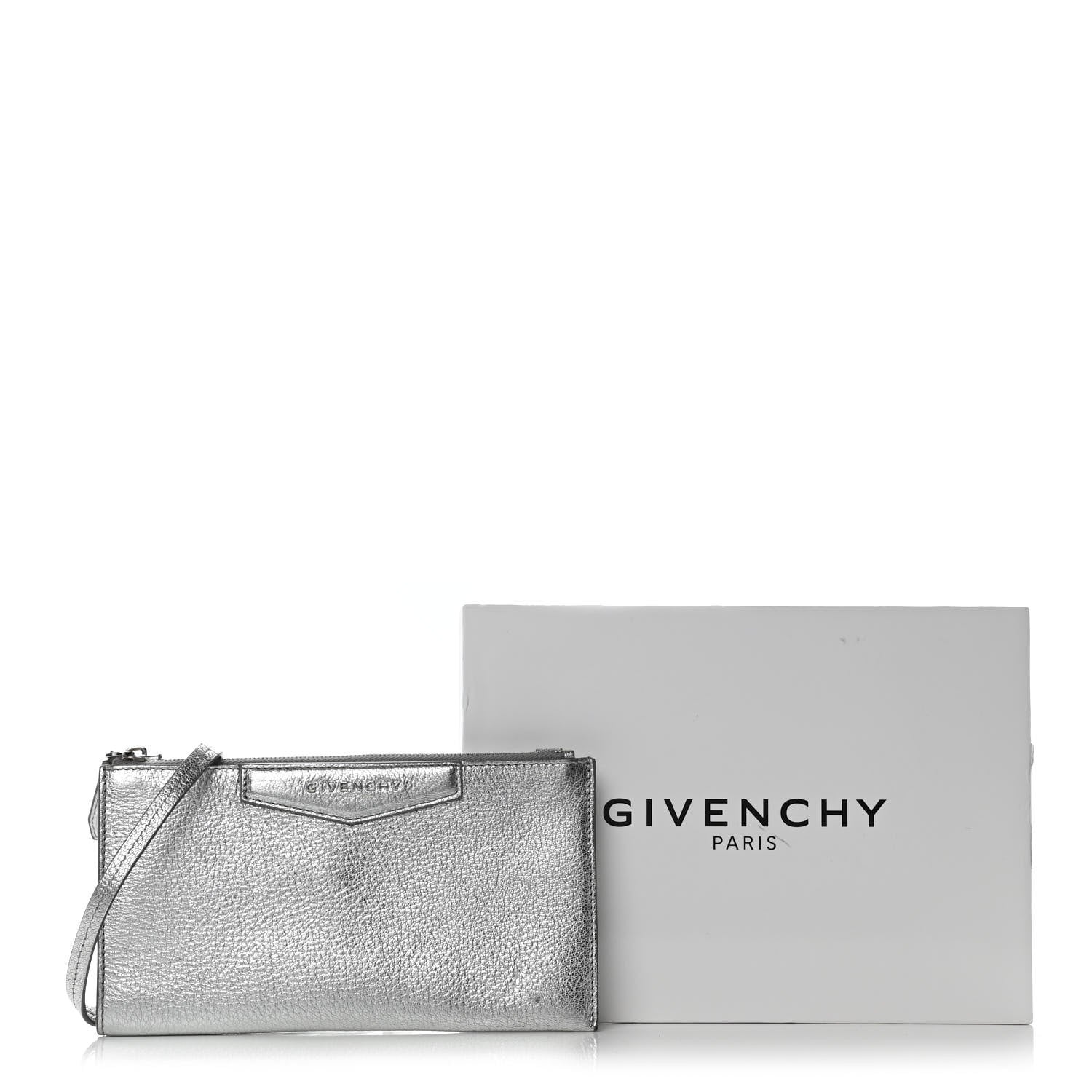 Givenchy Metallic Calfskin Iconic Pouch Crossbody Black Silver 11 of 11