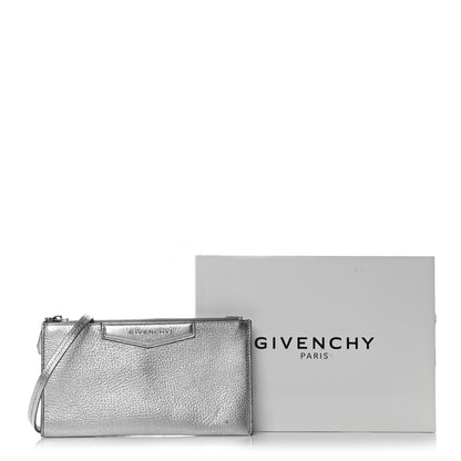 Givenchy Metallic Calfskin Iconic Pouch Crossbody Black Silver 11 of 11