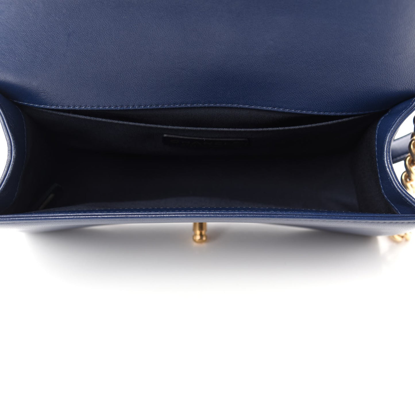 Lambskin Quilted Medium Boy Flap Dark Navy