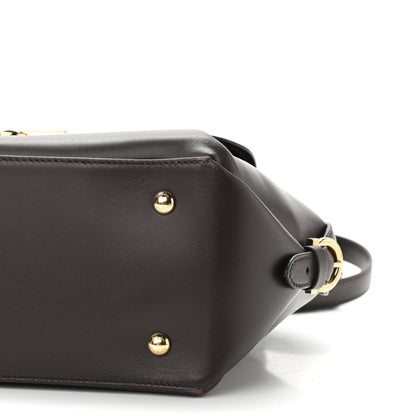 Salvatore Ferragamo Calfskin Fiamma Bag Brown 9 of 10