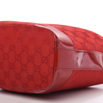 Gucci Canvas Patent Monogram Shoulder Bag Red 7 of 11