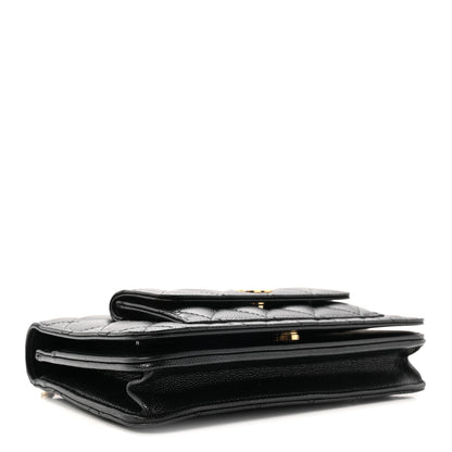 Chanel Caviar Quilted Pocket Twins Clutch With Chain Black 4 of 11