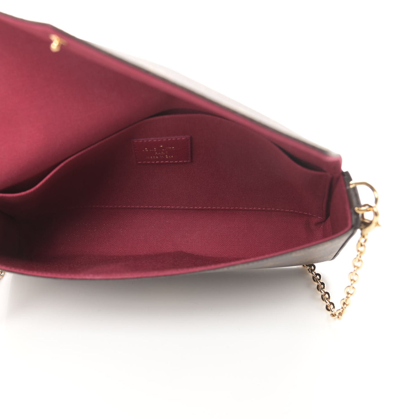 Monogram Pochette Felicie Chain Wallet Fuchsia