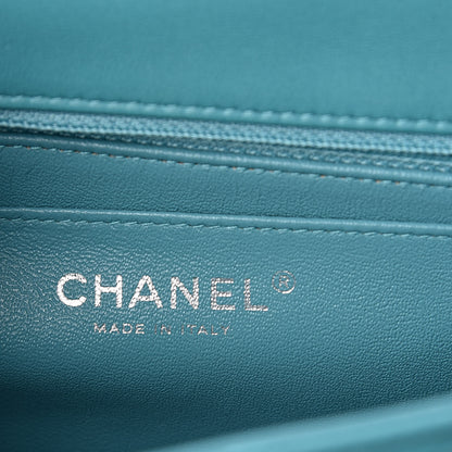Chanel Lambskin Quilted Mini Rectangular Flap Turquoise 8 of 11