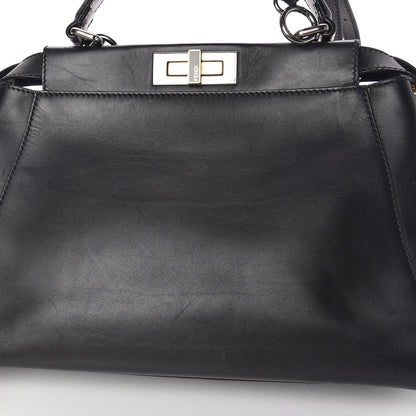 Fendi Vitello Suede Medium Peekaboo Iconic Satchel Black 17 of 19