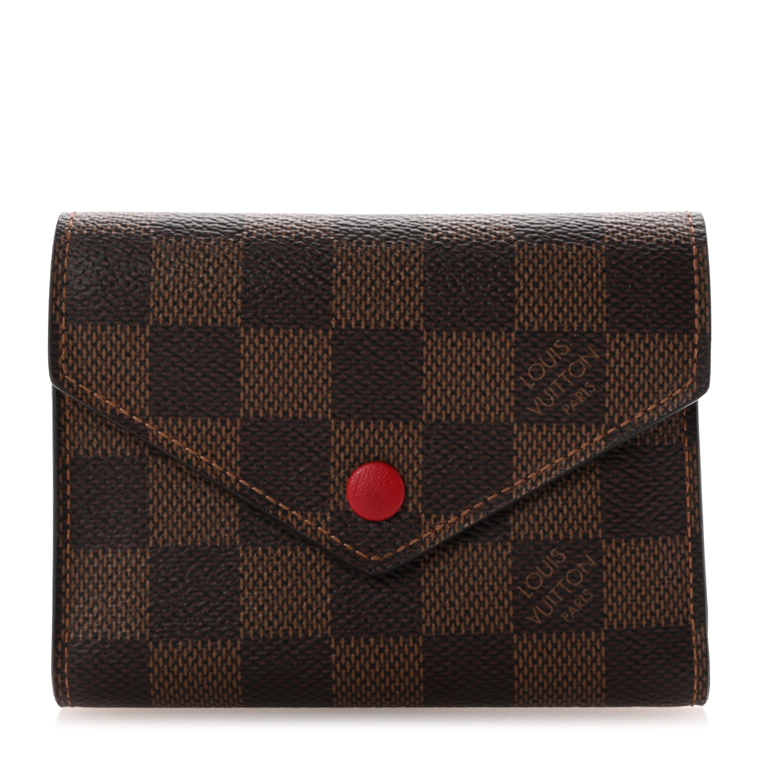 Louis Vuitton Damier Ebene Victorine Wallet Cherry 1 of 7