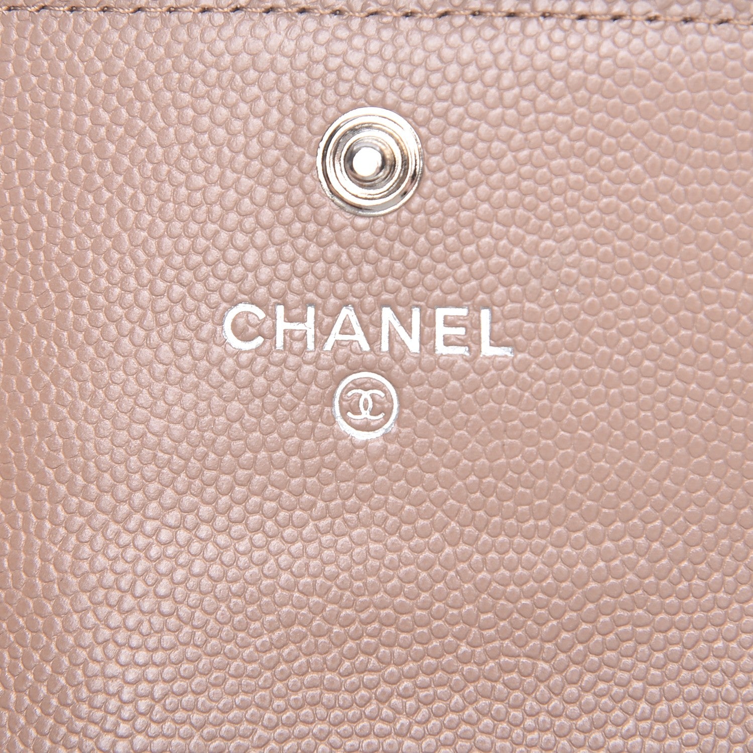 Chanel Caviar Chevron Quilted Boy Card Holder Wallet Dark Beige 6 of 9