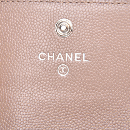 Chanel Caviar Chevron Quilted Boy Card Holder Wallet Dark Beige 6 of 9