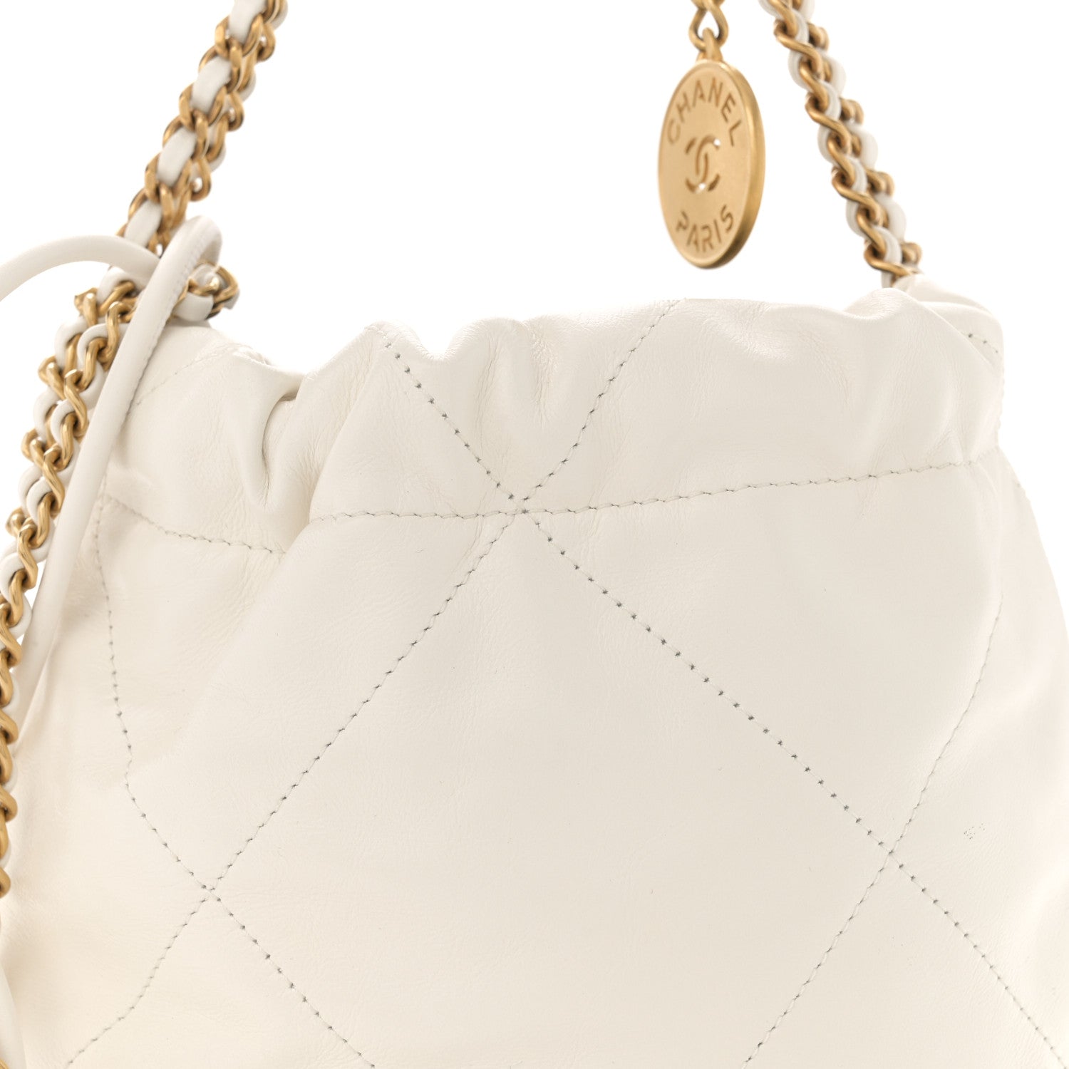 Chanel Shiny Calfskin Quilted Mini Chanel 22 White 8 of 10