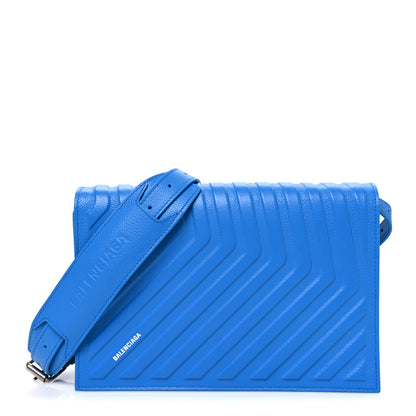 Balenciaga Grained Calfskin Embossed Car Flap Bag Petroleum Blue 1 of 10