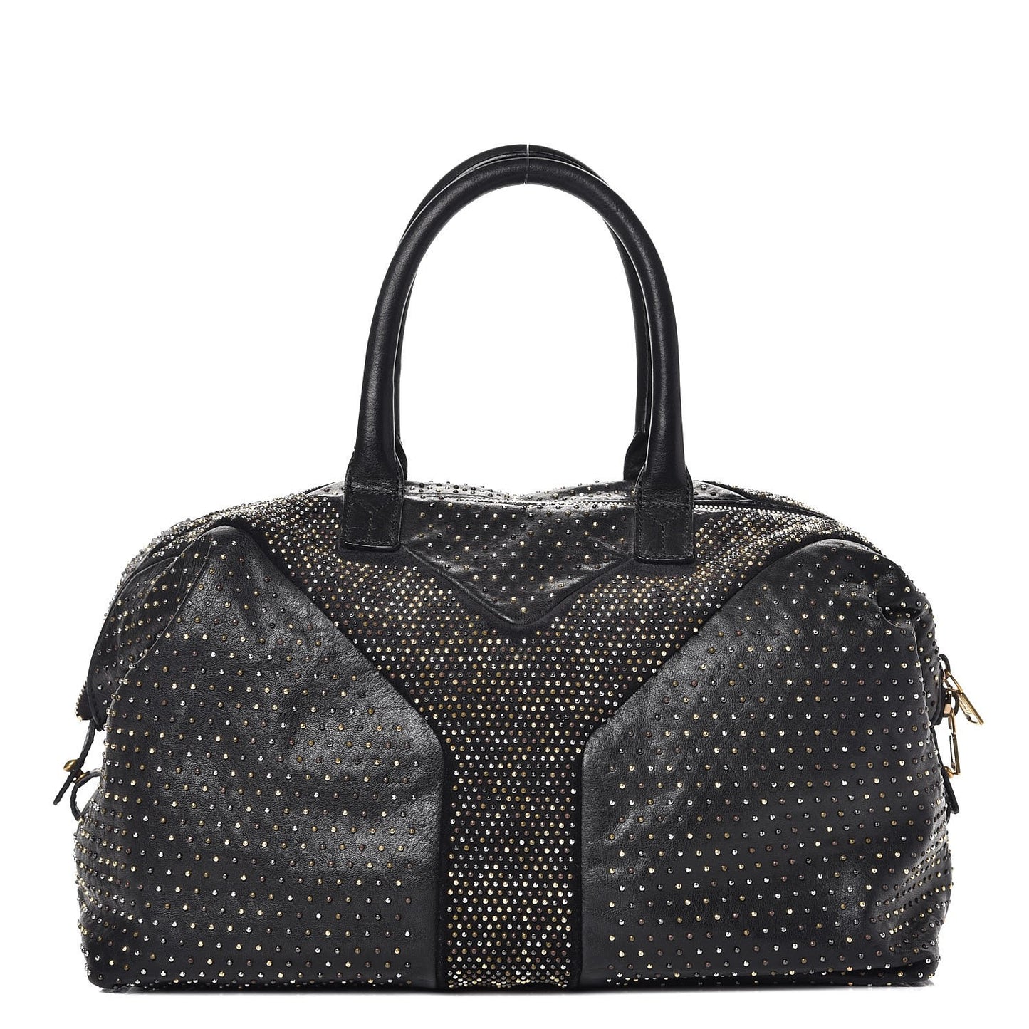 Calfskin Studded Sac Y Rock Black