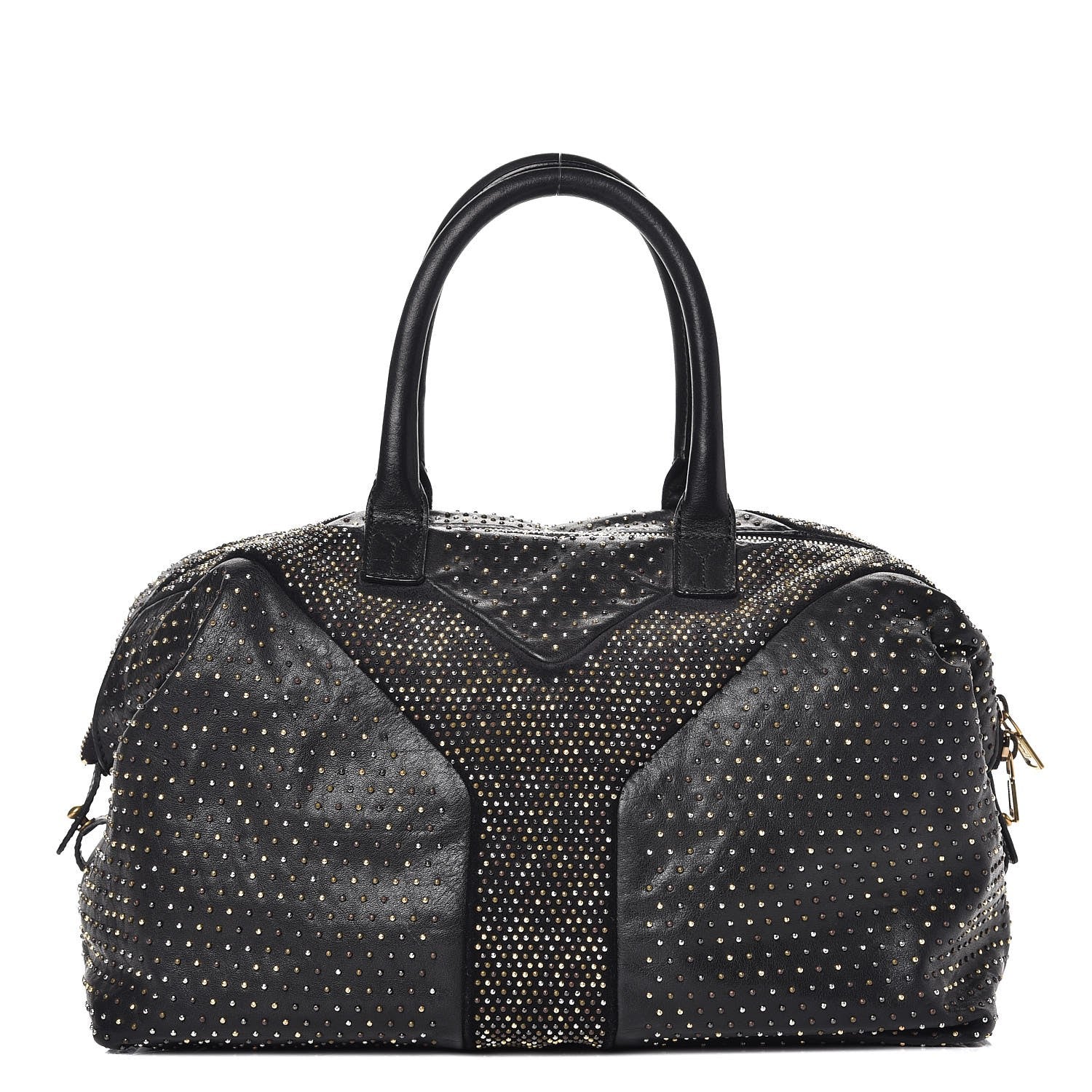 Saint Laurent Calfskin Studded Sac Y Rock Black 1 of 8