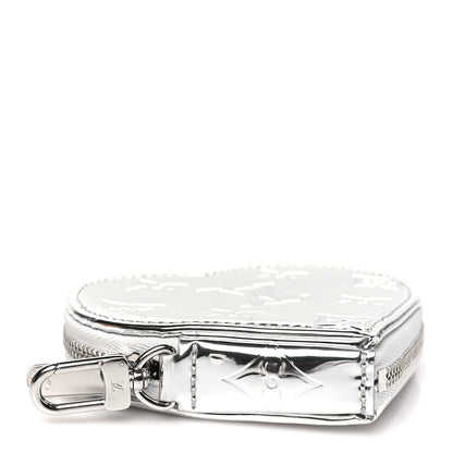 Louis Vuitton Monogram Mirror Heart Coin Purse Silver 4 of 10
