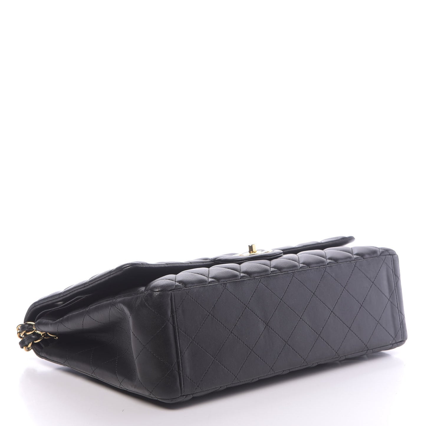 Lambskin Quilted Maxi Double Flap Black