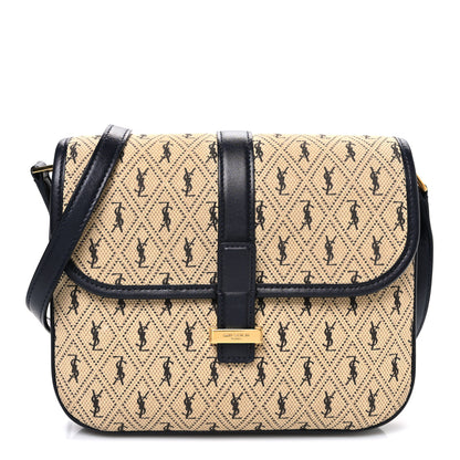 Saint Laurent Canvas Small Le Monogramme Satchel Beige Black 1 of 10