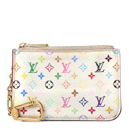 Louis Vuitton Monogram Multicolor Key Pouch White Litchi 1 of 7