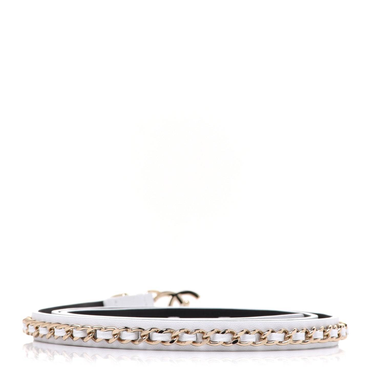 Lambskin CC Chain Belt 80 32 White
