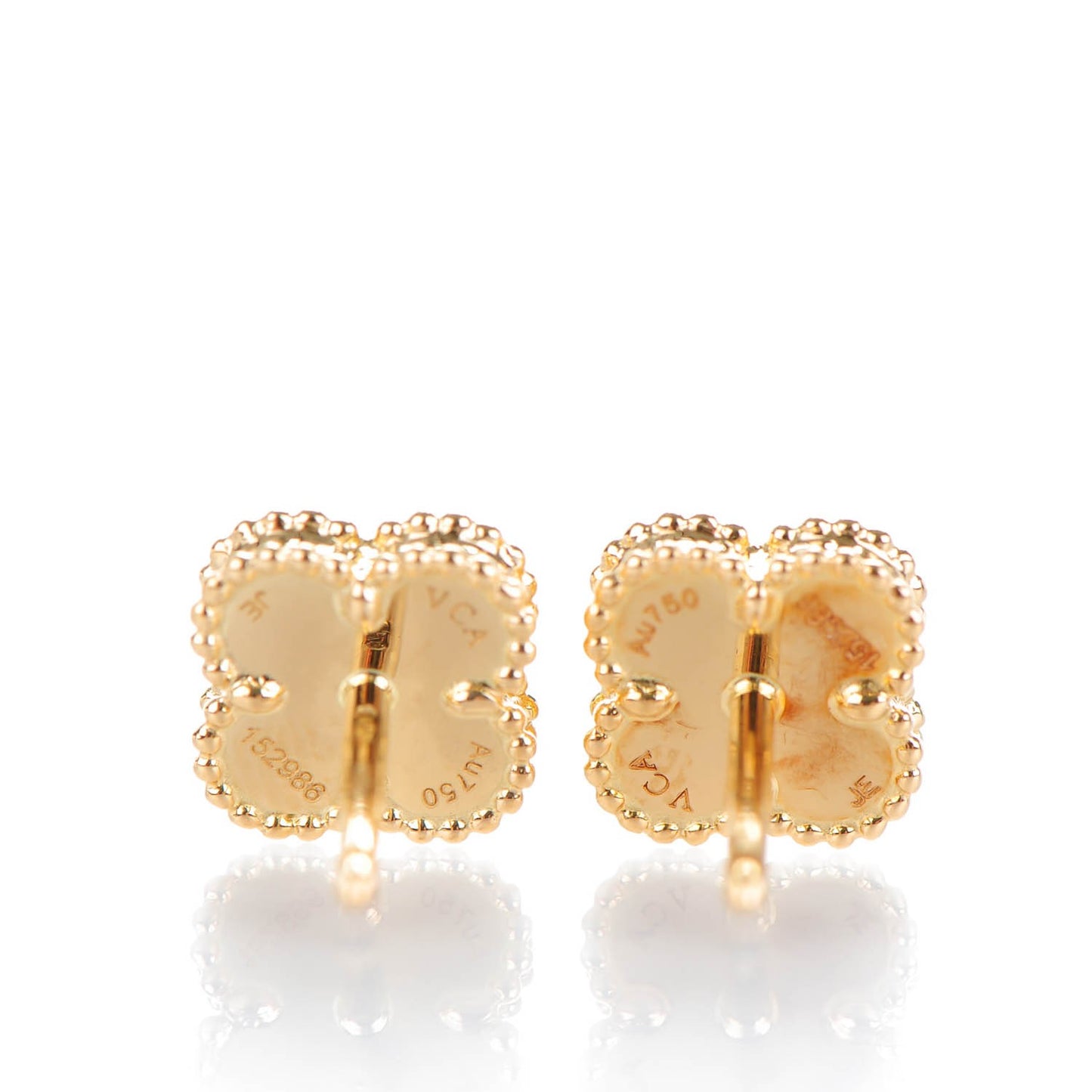18K Yellow Gold Black Onyx Sweet Alhambra Earrings