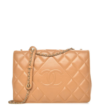 Chanel Lambskin Quilted Medium Diamond CC Flap Beige 1 of 11