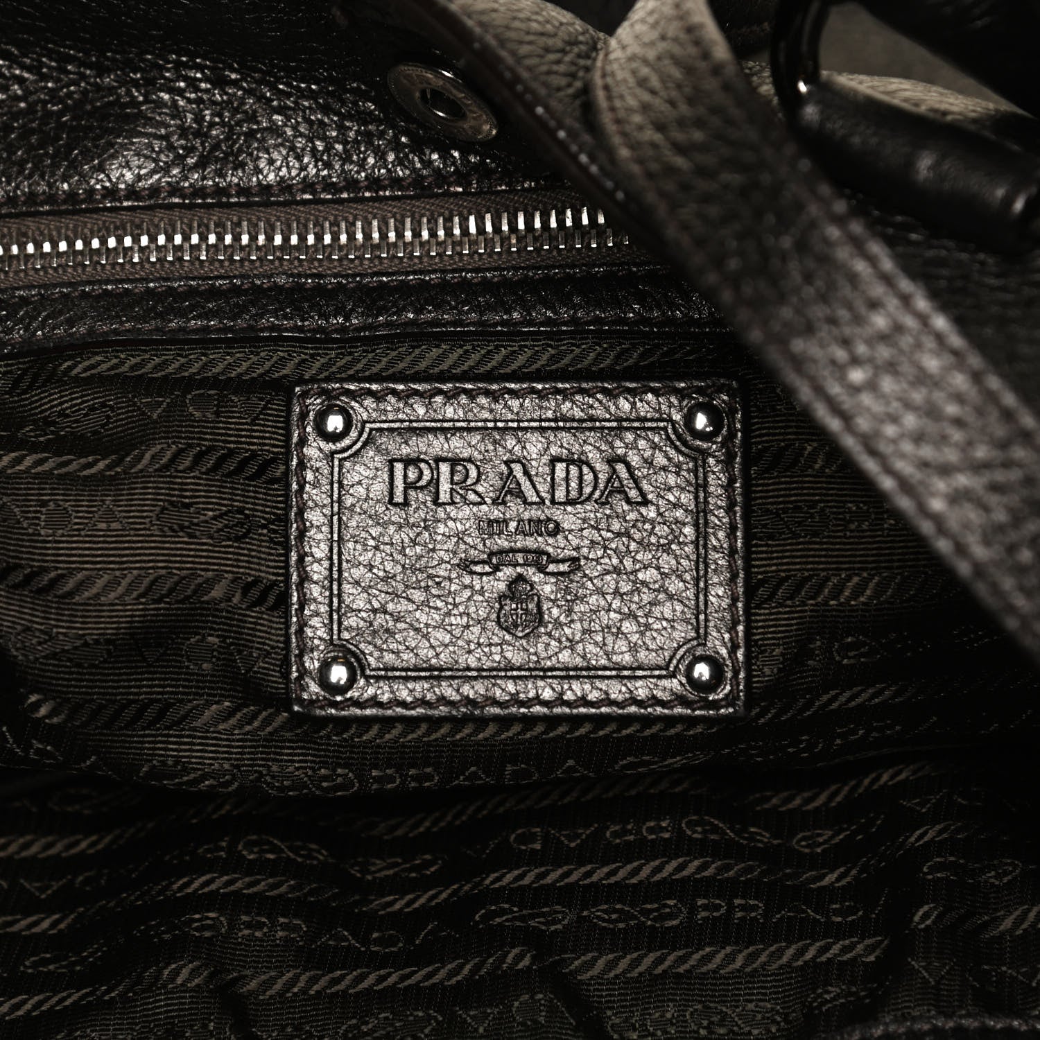 Prada Vitello Daino Shopping Tote Piombo Mordore 10 of 12