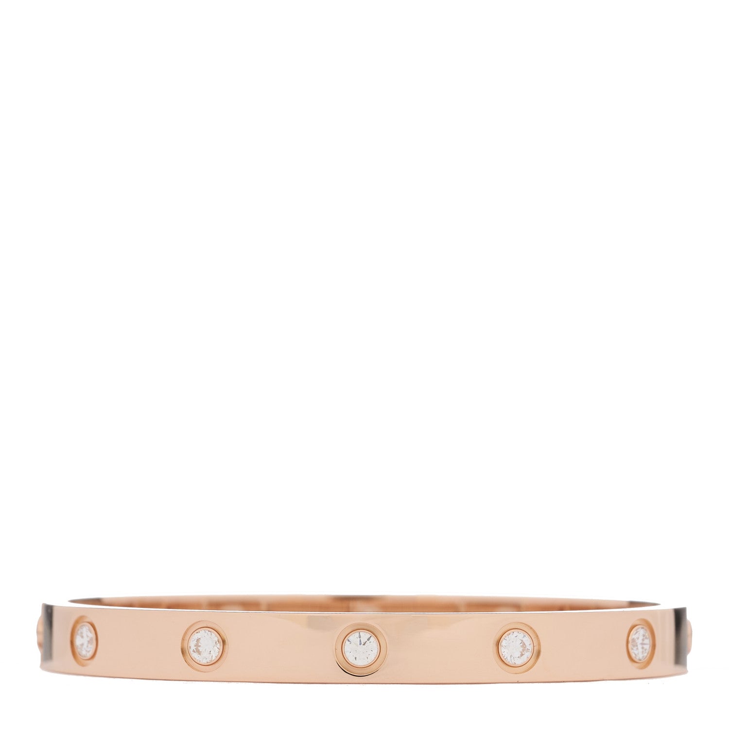 Cartier 18K Pink Gold 10 Diamond LOVE Bracelet 16 2 of 8