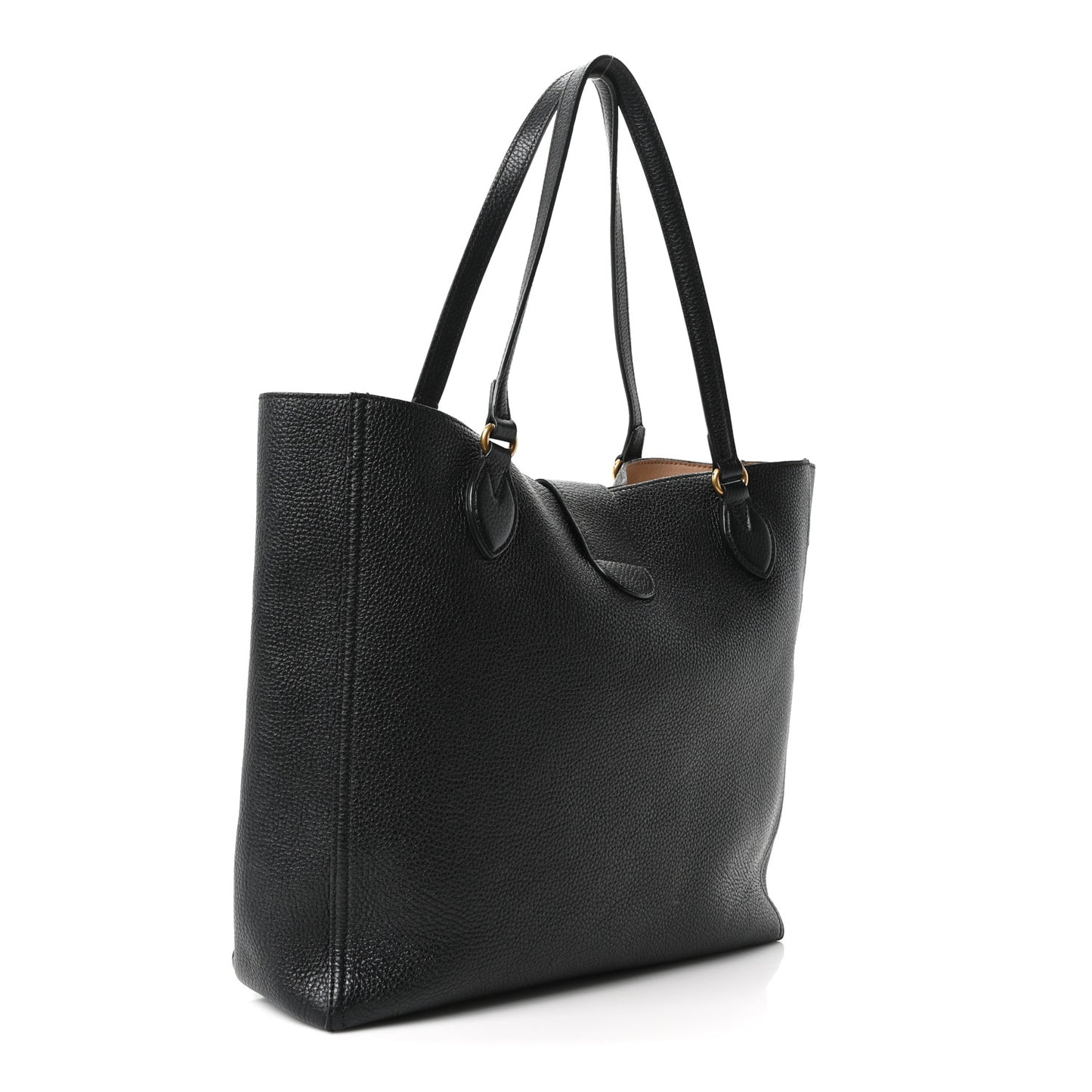 Grained Calfskin Small Dahlia Tote Black