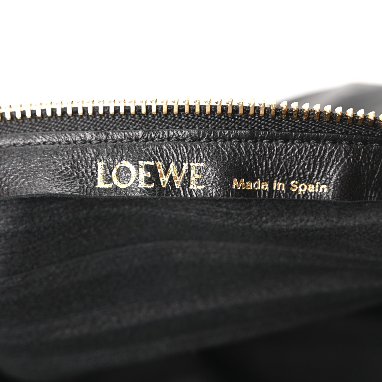 Loewe Lambskin Pleated Bracelet Pouch Shoulder Bag Black 6 of 9