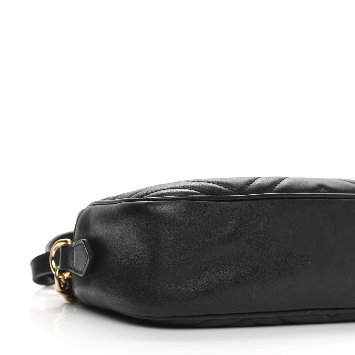 Calfskin Matelasse Small GG Marmont Chain Shoulder Bag Black