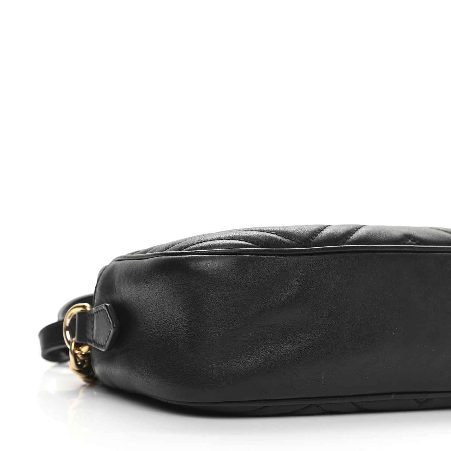 Gucci Calfskin Matelasse Small GG Marmont Chain Shoulder Bag Black 9 of 15
