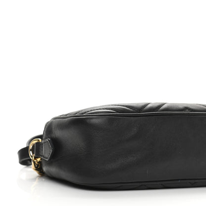 Gucci Calfskin Matelasse Small GG Marmont Chain Shoulder Bag Black 9 of 15