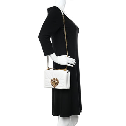 Dolce & Gabbana Lambskin Medium Devotion Crossbody Bag White 3 of 13