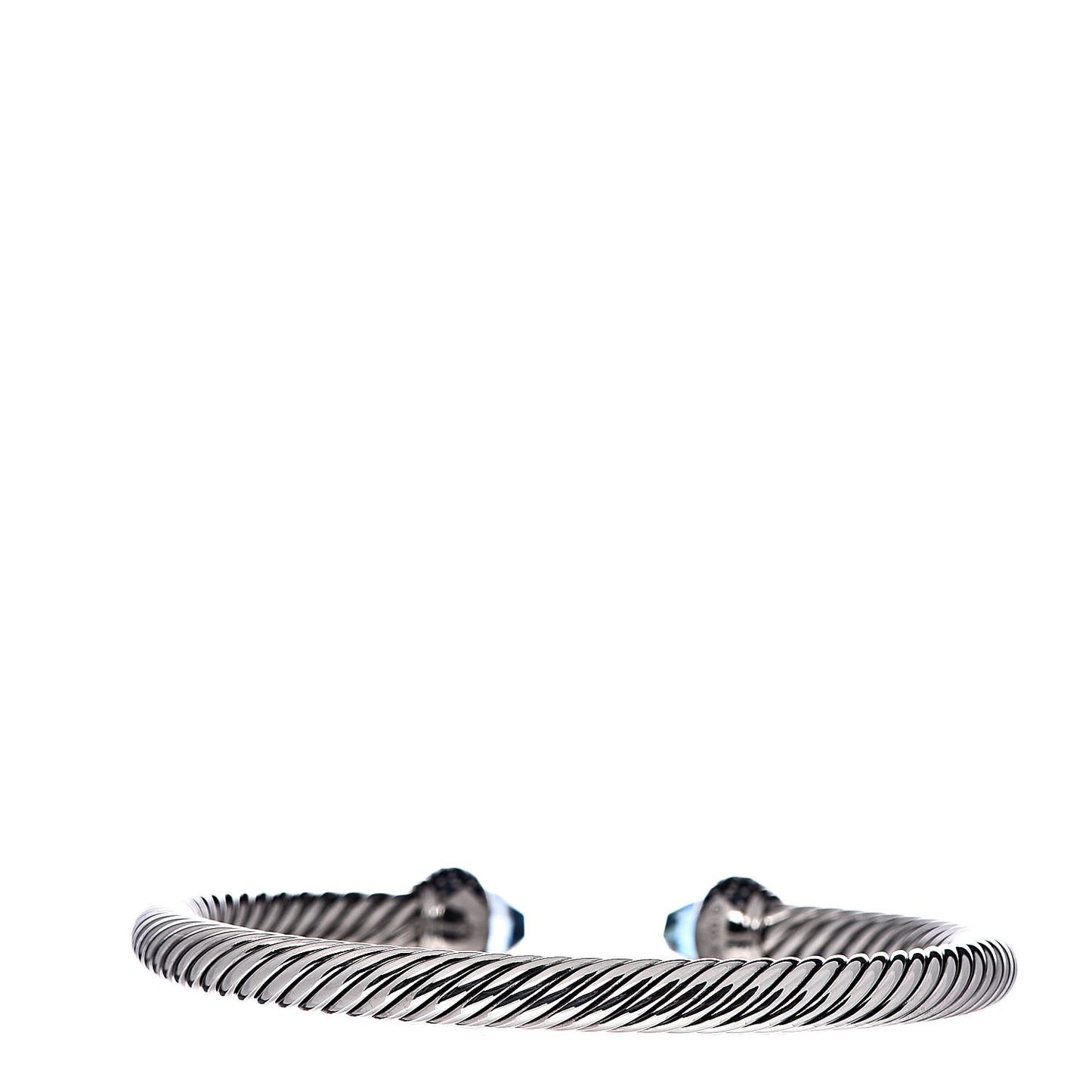 Sterling Silver Blue Topaz Blue Sapphire 5mm Cable Candy Bracelet M