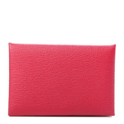 Hermes Chevre Mysore Verso Calvi Card Case Framboise Rouge H 1 of 4