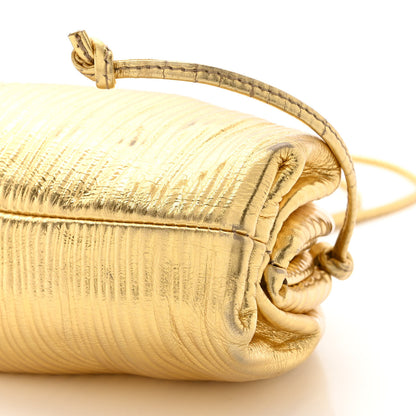 Bottega Veneta Metallic Bark Calfskin The Mini Pouch Gold 10 of 16