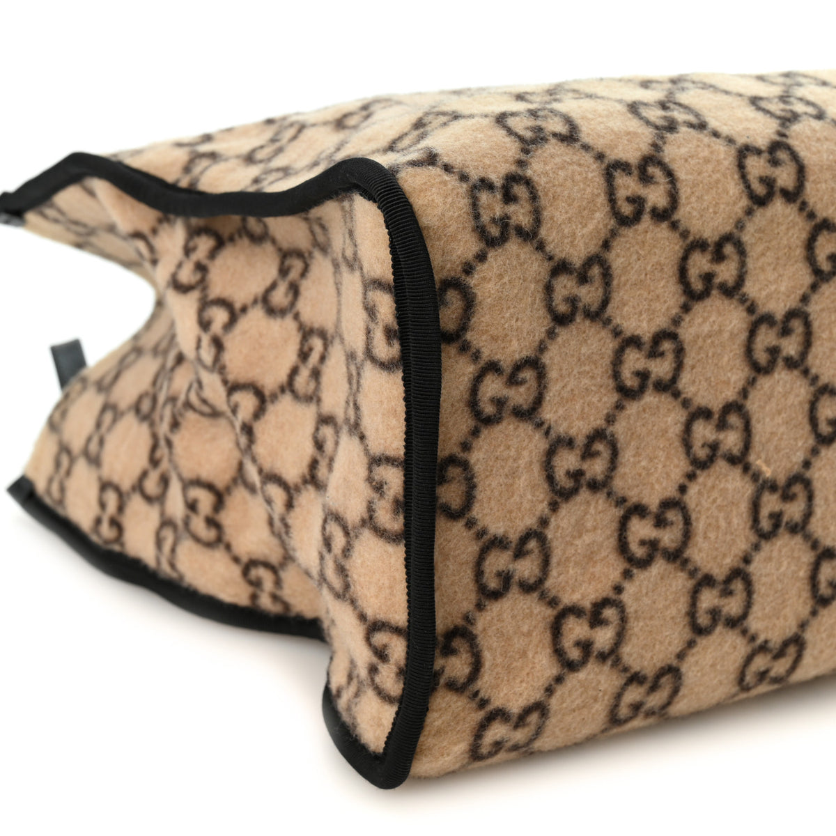 Gucci Covered Wool GG Monogram Large Tote Bag Beige Ebony 9 of 10
