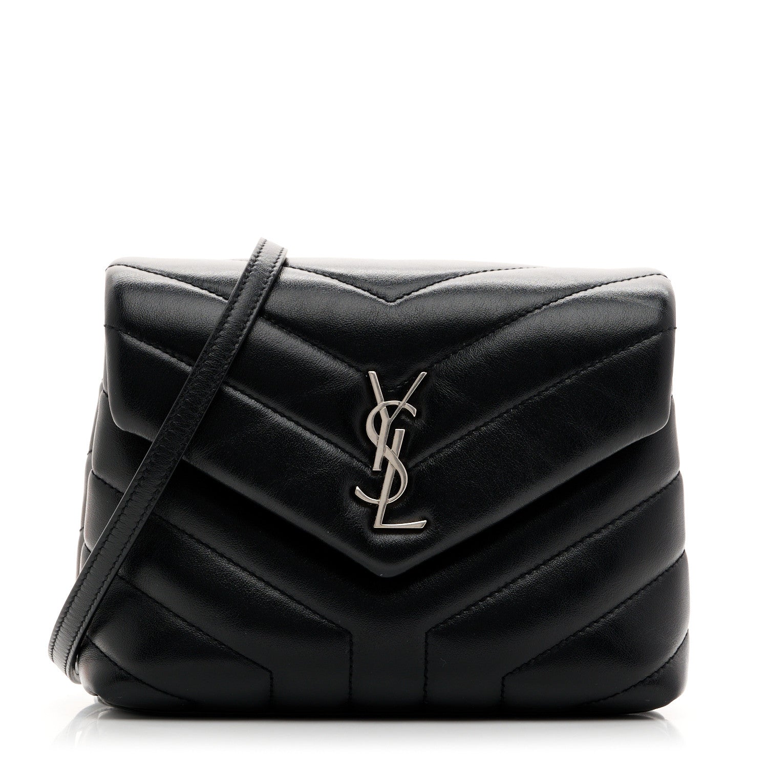 Saint Laurent Calfskin Y Quilted Monogram Toy Loulou Crossbody Bag Black 1 of 12