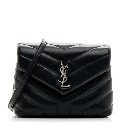 Saint Laurent Calfskin Y Quilted Monogram Toy Loulou Crossbody Bag Black 1 of 12