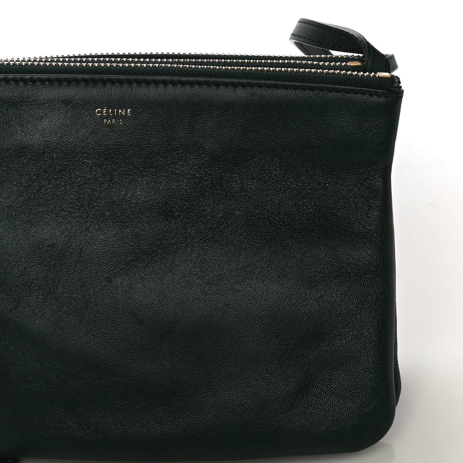 Celine Lambskin Small Trio Crossbody Bag Dark Green 11 of 16