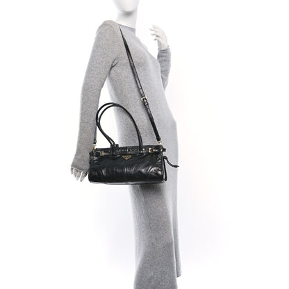 Prada Shiny Nappa Medium Shoulder Bag Black 2 of 10
