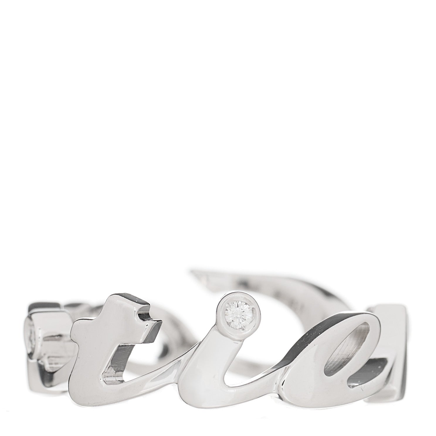Cartier 18K White Gold Diamond Signature Ring 47 4 4 of 7